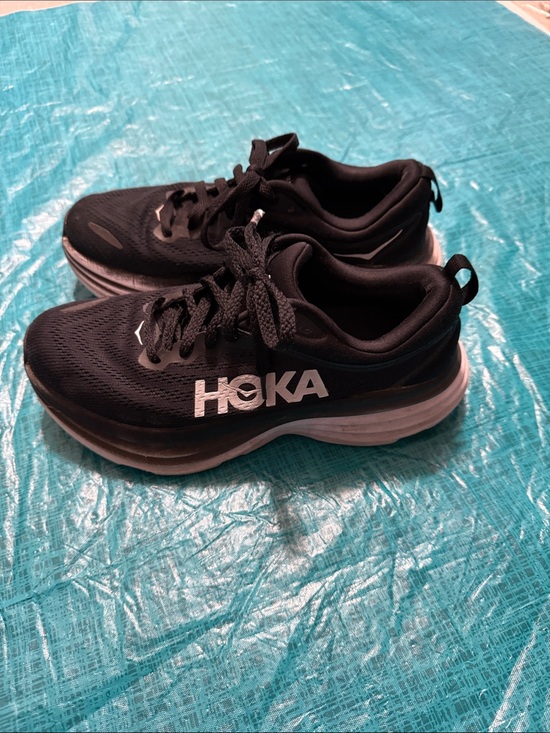 Hoka Shoes - Hoka Women's Black and White Cushioned Athletic Shoes